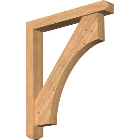 Ekena Millwork Westlake Craftsman Smooth Bracket w/ Offset Brace, Western Red Cedar, 5 1/2"W x 38"D x 44"H BKT0604X38X44WTL04SWR